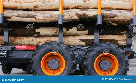 Large Logs Close-up on a Lumber Truck. Stock Photo - Image of timber ...