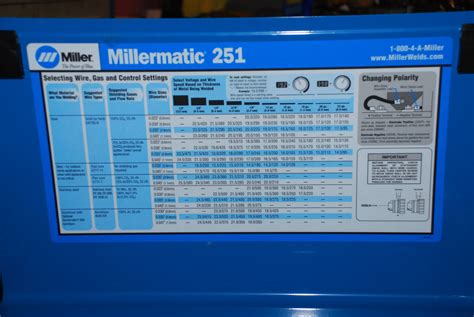 Miller 251 Mig Welder Settings Chart - Best Picture Of Chart Anyimage.Org