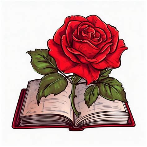 Premium AI Image | Books and Rose