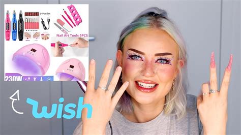 testing a cheap gel nail kit from WISH - YouTube