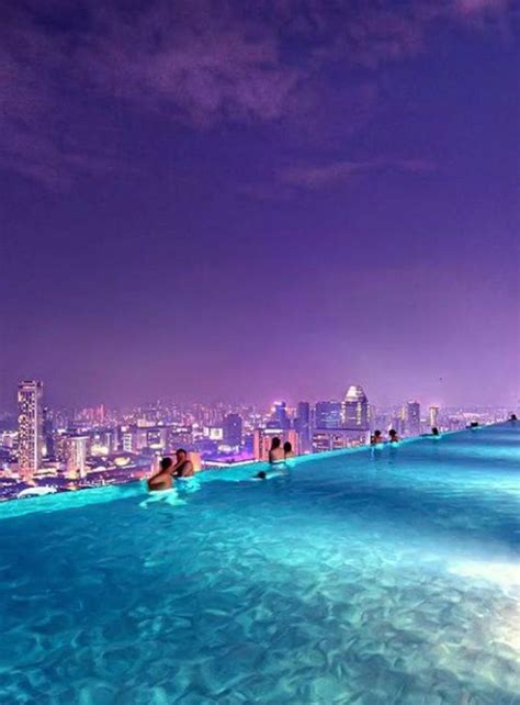 Pool on 57th floor of the Marina Bay Sands Hotel, Singapore Beaches In The World, Places Around ...