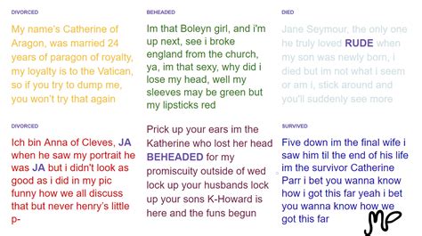 Six the musical lyrics to ex wives by MissPupperton on DeviantArt