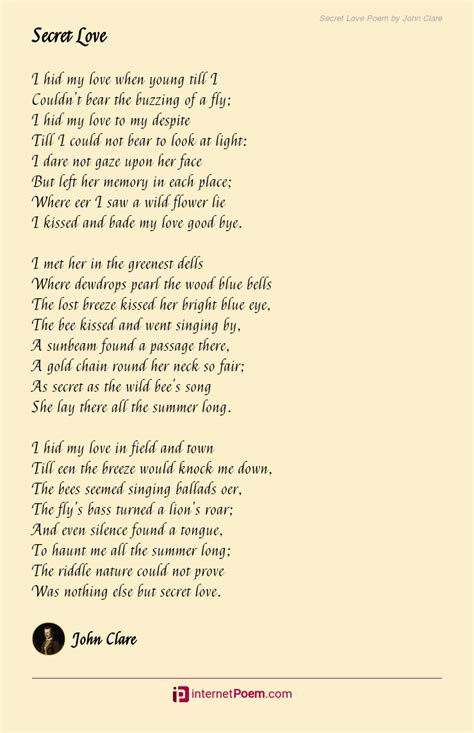 Secret Love Poem by John Clare