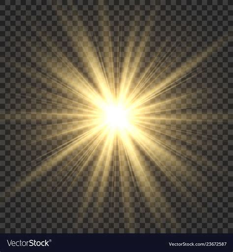 Realistic sun rays yellow sun ray glow abstract Vector Image , #SPONSORED, #rays, #yellow, # ...