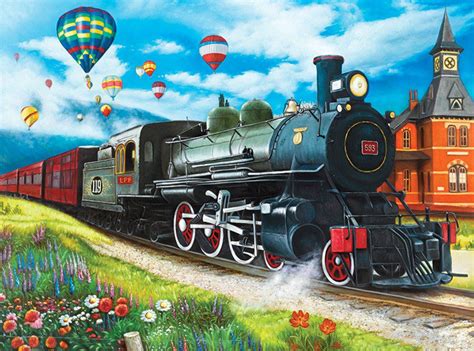 Steam Train at the Station, 1000 Pieces, RoseArt | Puzzle Warehouse