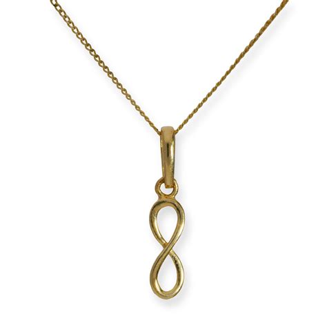 9ct Gold Infinity Symbol Necklace 16 - 20 Inches Love Romance | eBay