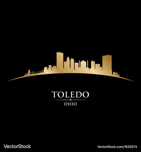 Toledo ohio city skyline silhouette Royalty Free Vector