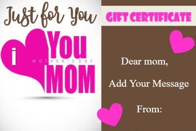 FREE Mother's Day Gift Certificate Templates | Customize Online