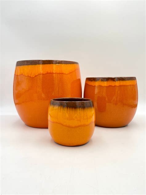 Charlotte Ceramic Plant Pots, Orange – Rebel Plants