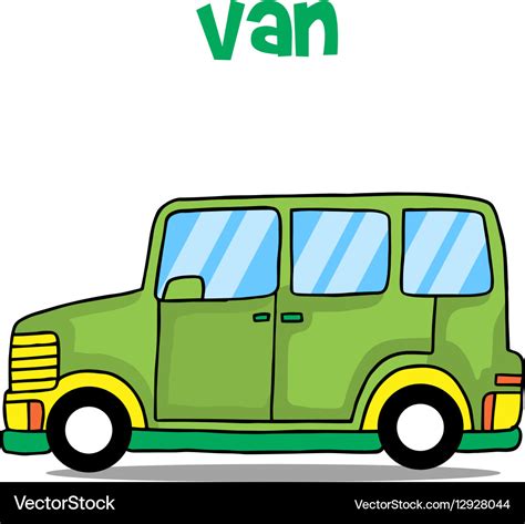 Green van cartoon Royalty Free Vector Image - VectorStock