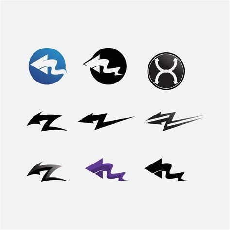 arrow and shape logo icon vector design set play speed 4497024 Vector ...