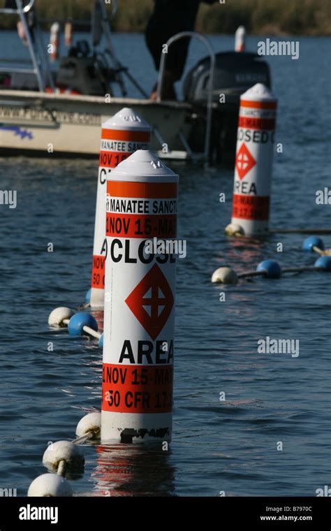 buoy Manatee sanctuary Crystal river Stock Photo - Alamy