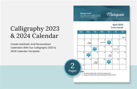 Calendar 2023 Template in Word, PDF - Download | Template.net