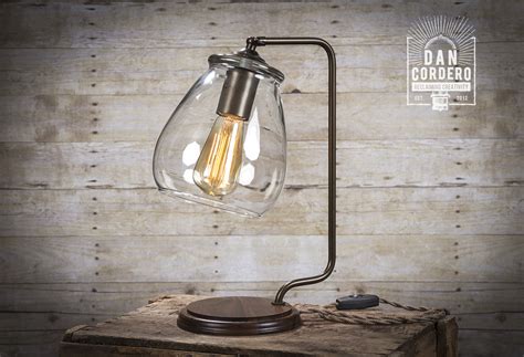 Glass Shade Edison Bulb Table Lamp - Bronze | Desk Lamp