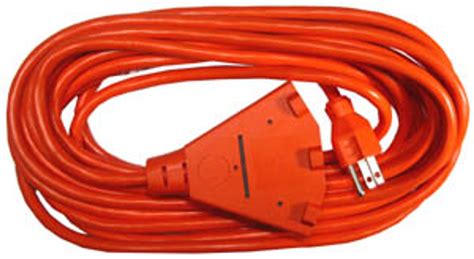 Woods Orange Outdoor Round Vinyl Extension Cords 3-Way Power Block, 14/3, 50' - Midwest ...