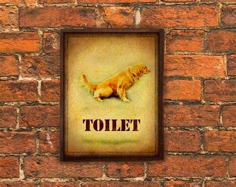 Toilet Sign - (Dog Sign, Dog toilet Sign, Funny Sign, Decor Bathroom, Decor Home ...