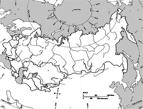 Blank Map Of Russia With Rivers And Lakes