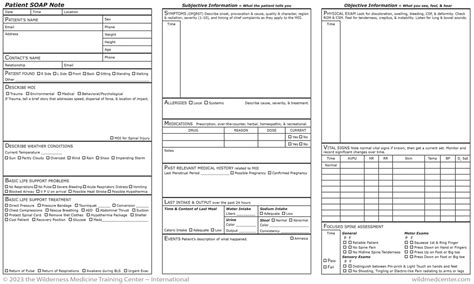 Wilderness Medicine Training Center's Patient SOAP Notes
