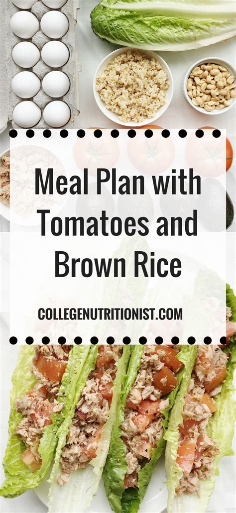 Meal Plan with Tomatoes & Brown Rice | Healthy eating snacks, Meals, Meal planning