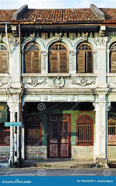 Chinese Malay Colonial Architecture in Penang Old Town Malaysia Editorial Stock Photo - Image of ...