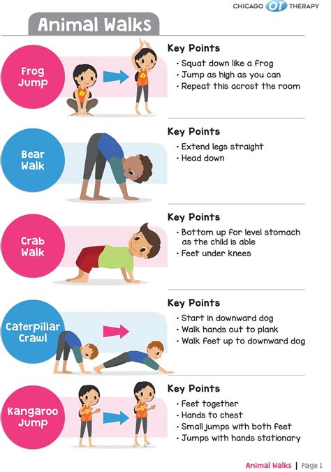 Gross Motor Exercise Worksheets - Chicago Occupational Therapy ...