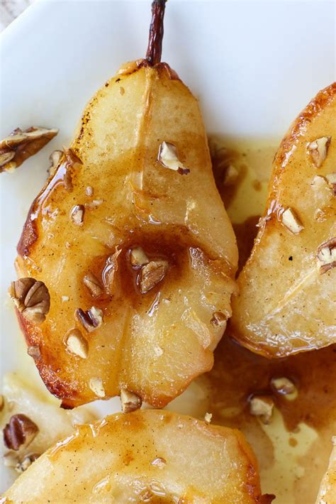 Simple Baked Pears with Maple Syrup - Happy Healthy Mama