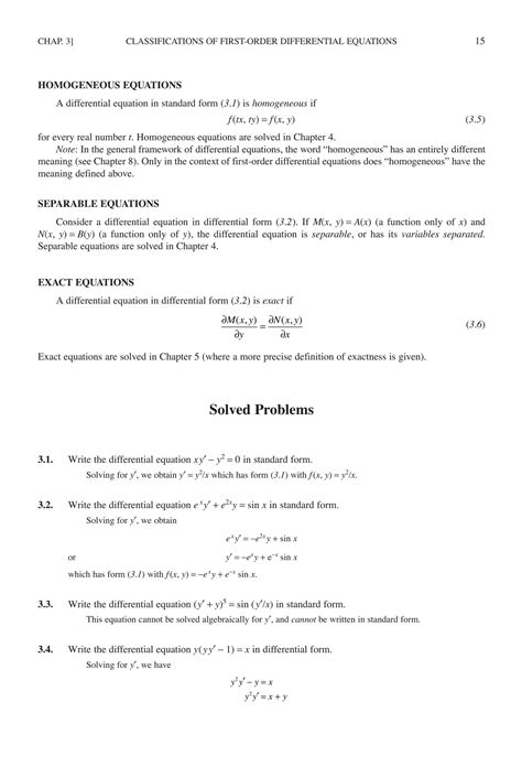 SOLUTION: Outline of differential equations chapter 3 classifications of first order ...