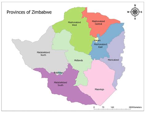 Map Of Zimbabwe Provinces