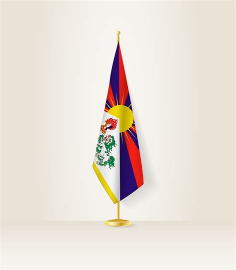 Tibet flag on a flag stand. 27287857 Vector Art at Vecteezy