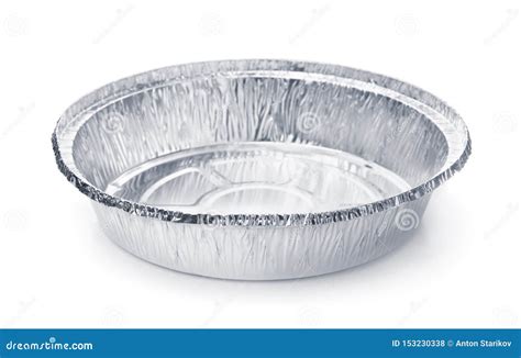 Empty Disposable Round Aluminium Food Foil Container Stock Photo - Image of foil, cooking: 153230338