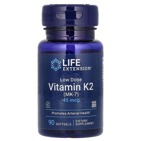 Life Extension, Low Dose Vitamin K2 (MK-7), 45 mcg, 90 Softgels