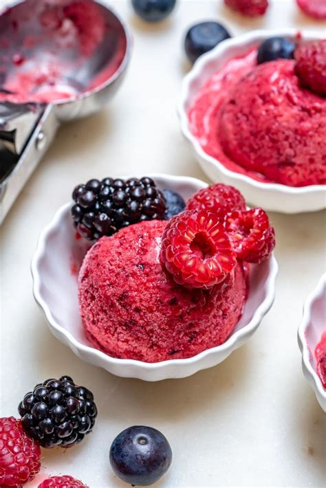 Healthy Mixed Berry Sorbet for a Sweet Clean Eating Treat! | Clean Food ...