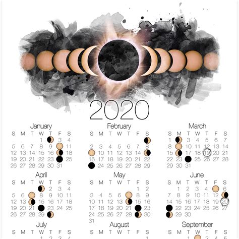 Calendar 2020 With Moon Phases | Calendar Printables Free Templates