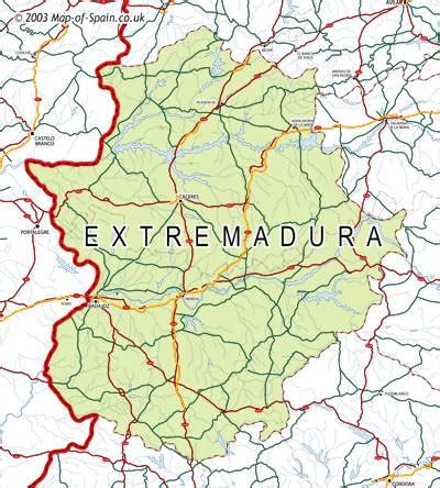 Extremadura Tourism Map Area | Map of Spain Tourism Region and Topography