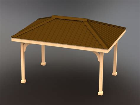 Gazebo with Hip Metal Roof Building Plans - DIY Backyard