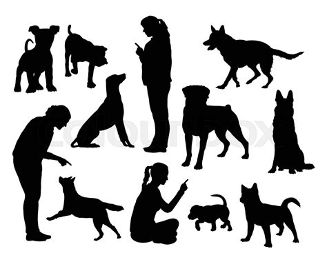 Dog training silhouettes | Stock vector | Colourbox