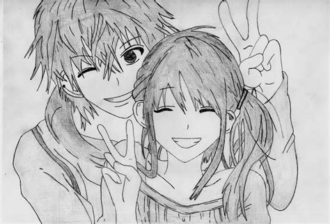 Anime couple drawing by 1DragonWarrior1 on DeviantArt