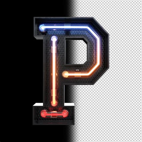 Premium PSD | Neon light letter p