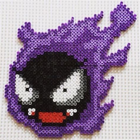 gastly pixel art grid Perler hama gastly perle sprite repasser pearler ...