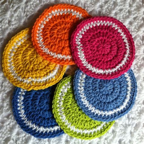 Lakeview Cottage Kids: FREE Crochet Coaster Pattern! "Colors of the Rainbow" Coaster Set