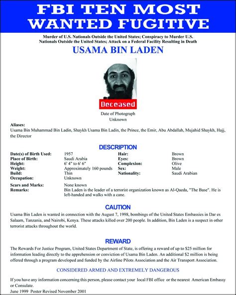 Osama bin Laden — FBI