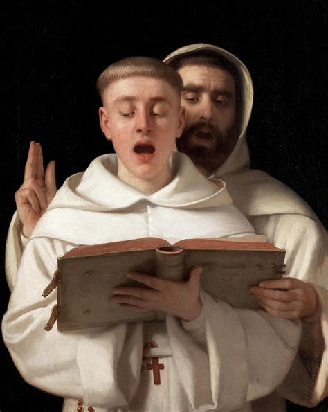 Two Carthusian Monks Singing Painting by Aurele Robert - Pixels