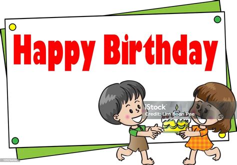 Vector Cartoon Happy Birthday Card Stock Illustration - Download Image ...