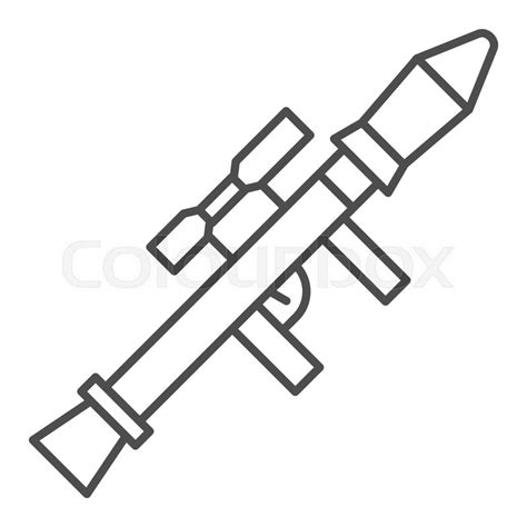 Rocket launcher thin line icon. ... | Stock vector | Colourbox