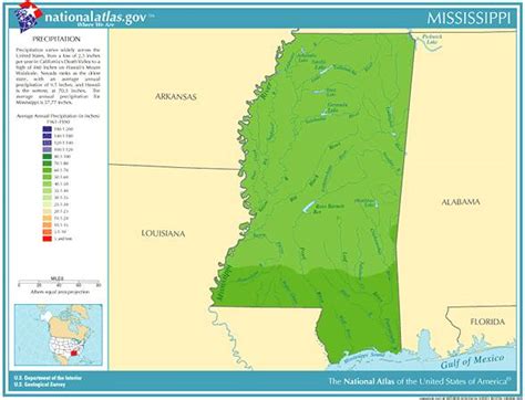 Annual Mississippi rainfall, severe weather and climate data