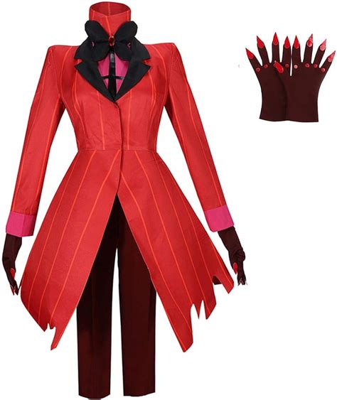 Hazbin Hotel 2 Alastor Costume Outfit Halloween Cosplay Red Jacket ...