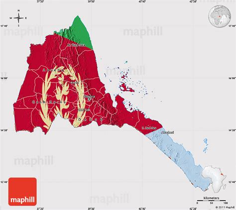 Flag Map of Eritrea