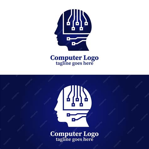 Premium Vector | Creative computer logo gradient vector