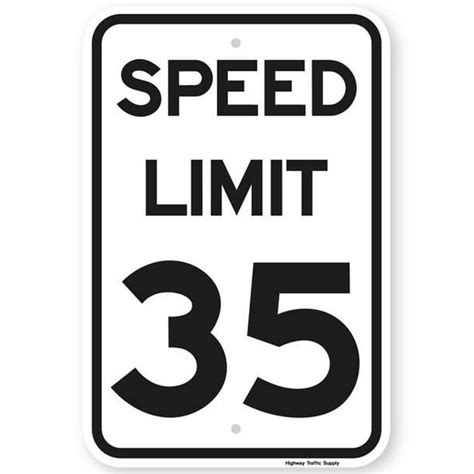 SPEED LIMIT 35 MPH Sign 18"x24" Premium Vinyl Non- Reflective Aluminum ...