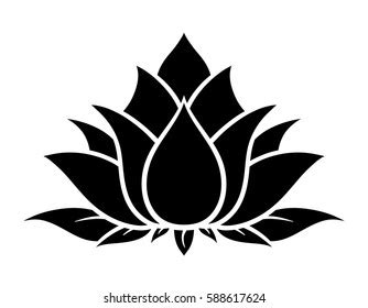 Flower Lotus Black White Isolated On Stock Vector (Royalty Free) 588617615 | Shutterstock
